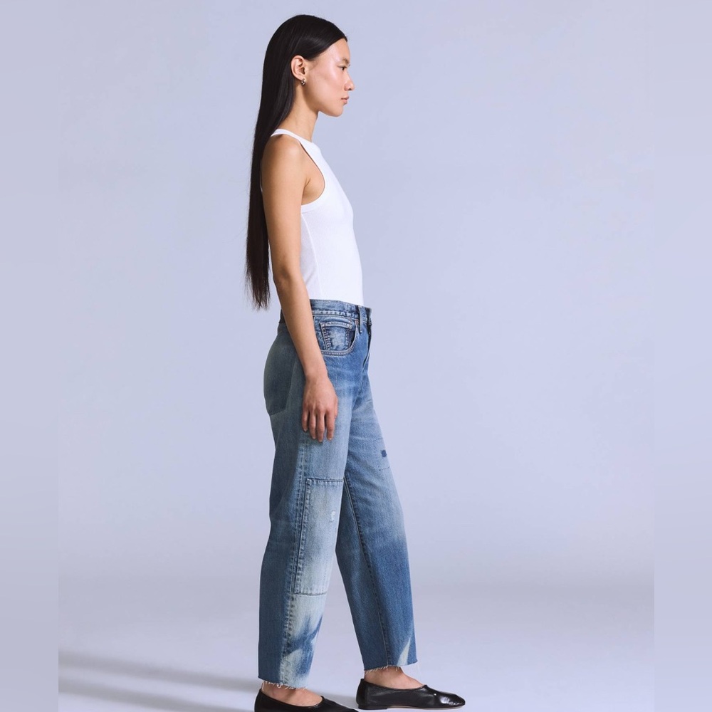 Women's LEVI'S BLUE TAB Barrel Patch & Repair Jeans Sz 25 $295 ~ Made in Japan - Picture 2 of 8